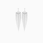 Sterling silver dangling earrings with stone free design