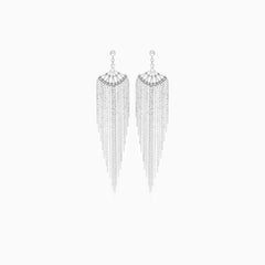 Sterling silver dangling earrings with stone free design