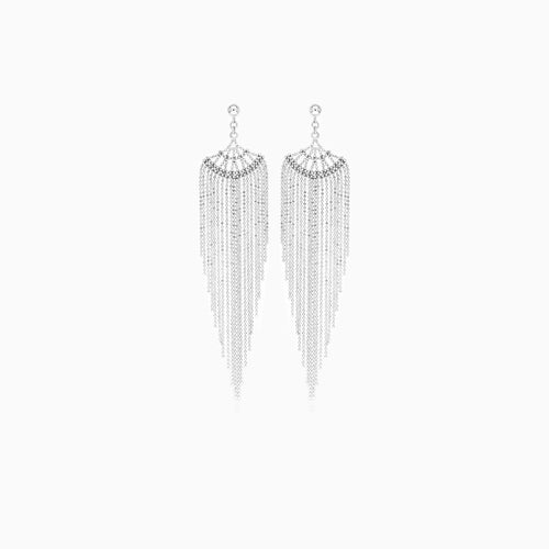 Sterling silver dangling earrings with stone free design