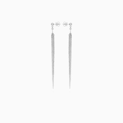 Sterling silver dangling earrings with stone free design