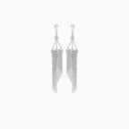 Stylish sterling silver dangling earrings with stone free design