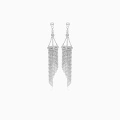 Stylish sterling silver dangling earrings with stone free design