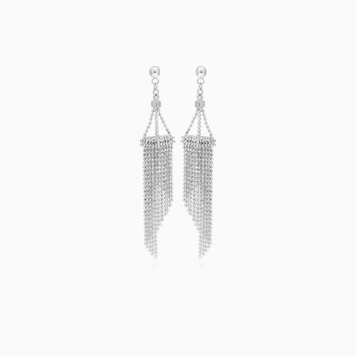 Stylish sterling silver dangling earrings with stone free design