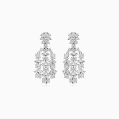 Sterling silver cubic zirconia dangling earrings