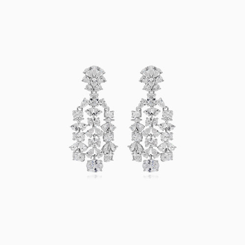 Sterling silver cubic zirconia dangling earrings