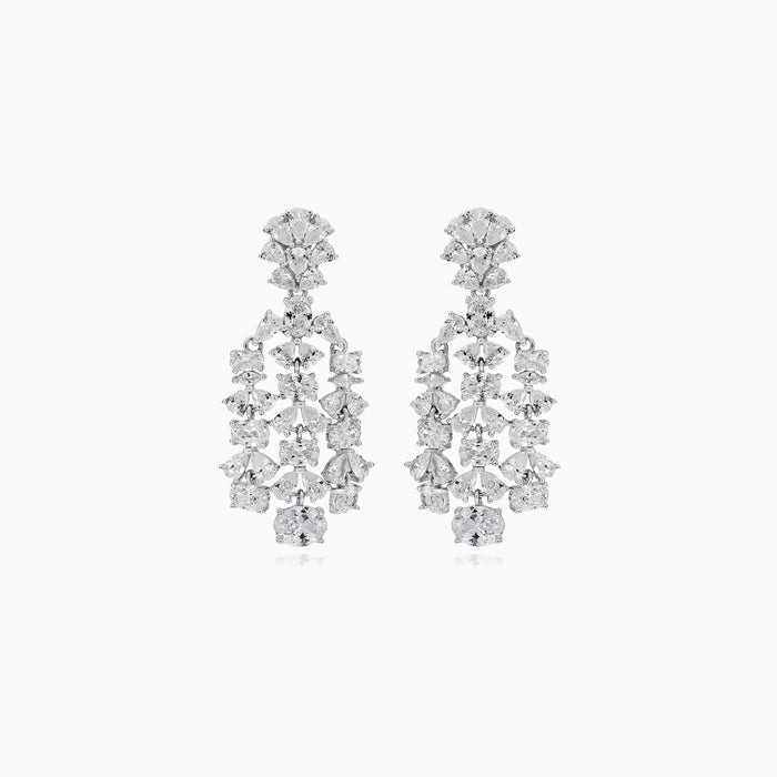 Sterling silver cubic zirconia dangling earrings