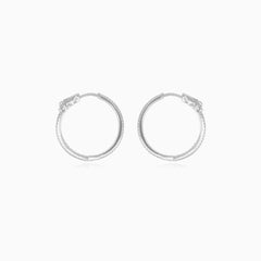 Sterling silver hoop earrings with zirconia