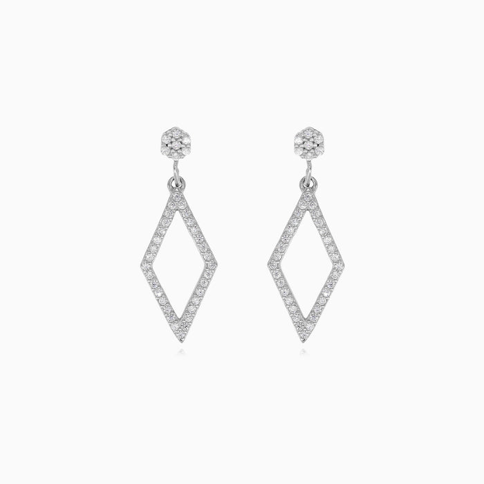 Ohrringe aus Sterlingsilber in Rautenform mit Zirkonia