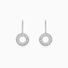 Sterling silver circle drop earrings