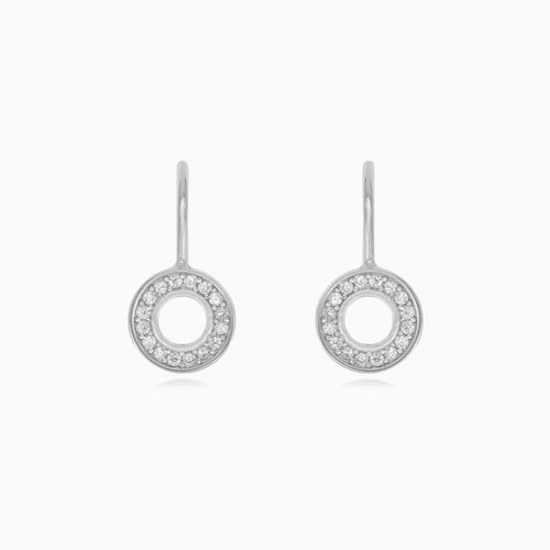 Sterling silver circle drop earrings