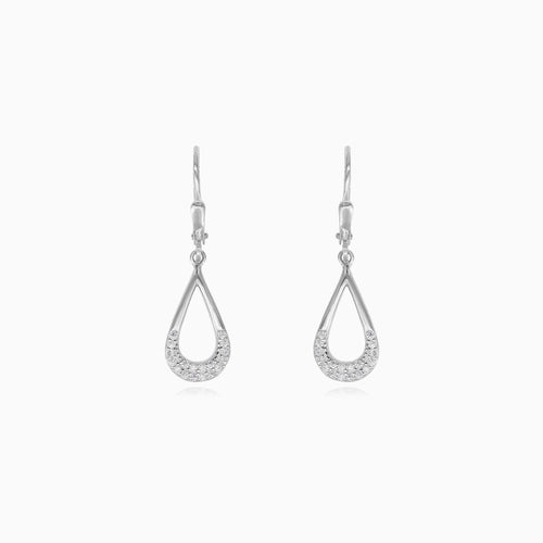 Sterling silver teardrop dangling earrings