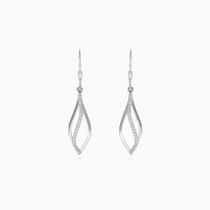 Elegante Rhombus-Design-Ohrhänger aus Sterlingsilber
