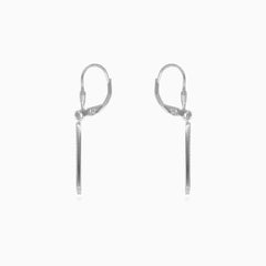 Sterling silver dangling earrings with curved triangle