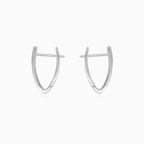 Sterling silver drop earrings with V design