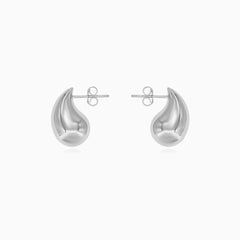 Sterling silver teardrop stud earrings