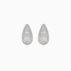 Sterling silver cubic zirconia teardrop studs