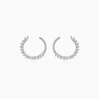 Sterling silver olive branch drop earrings