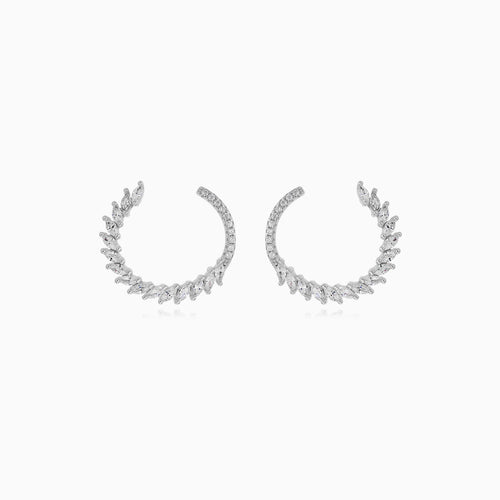 Sterling silver olive branch drop earrings