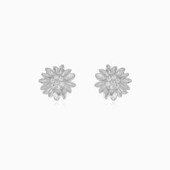 Sterling silver daisy stud earrings