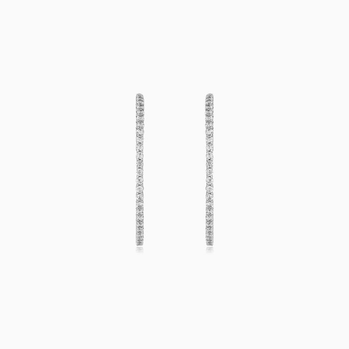 Sterling Silver Zirconia Hoop Earrings