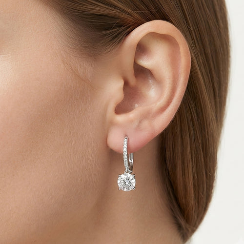 Sterling Silver Cubic Zirconia Drop Earrings
