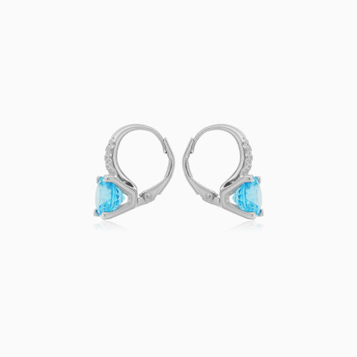Sterling Silver Blue Topaz Classic Earrings