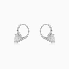 Sterling Silver Round Cubic Zirconia Drop Earrings
