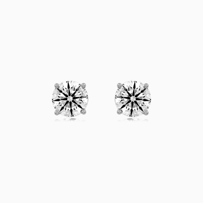 Sterling Silver Round Cut Zirconia Stud Earrings