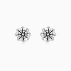 Sterling Silver Round Cut Cubic Zirconia Stud Earrings