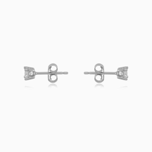 Sterling Silver Round Cubic Zirconia Stud Earrings