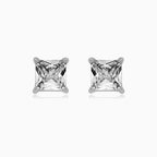 Sterling Silver Princess Cut Cubic Zirconia Stud Earrings