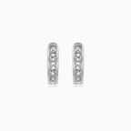 Sterling Silver Princess Cut Huggie Earrings