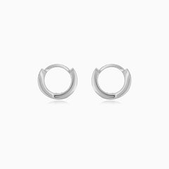 Sterling Silver Princess Cut Huggie Earrings