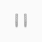 Sterling Silver Pavé Hoop Earrings