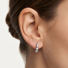 Sterling Silver Cubic Zirconia Hoop Earrings