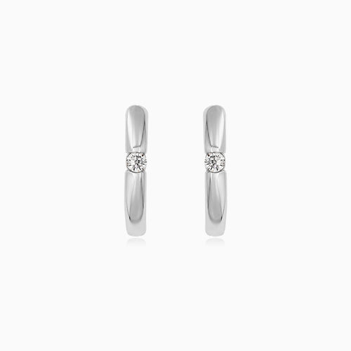 Sterling Silver Cubic Zirconia Hoop Earrings