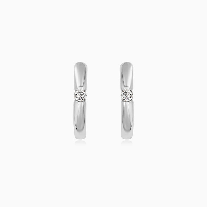 Sterling Silver Cubic Zirconia Hoop Earrings