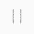 Sterling Silver Pavé Hoop Earrings