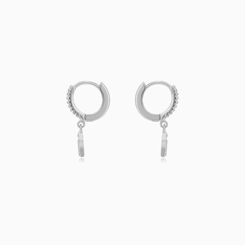 Sterling Silver Zircon Star Dangle Earrings