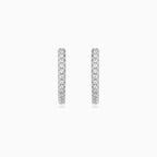Sterling Silver Pavé Hoop Earrings
