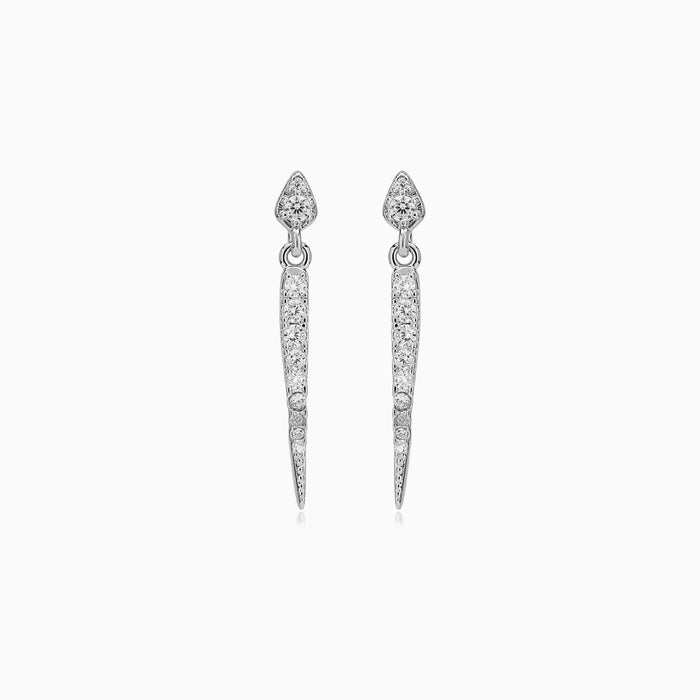 Sterling Silver Zirconia Drop Stud Earrings