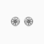 Sterling Silver Bezel-Set Cubic Zirconia Stud Earrings