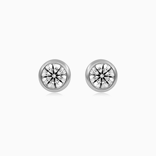 Sterling Silver Bezel-Set Cubic Zirconia Stud Earrings