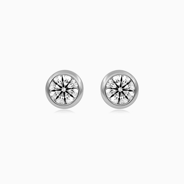 Sterling Silver Bezel-Set Cubic Zirconia Stud Earrings
