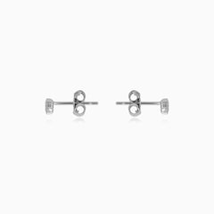Sterling Silver Bezel-Set Cubic Zirconia Stud Earrings