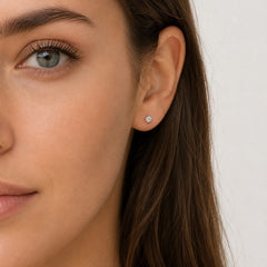 Sterling Silver Bezel-Set Cubic Zirconia Stud Earrings