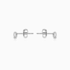 Sterling Silver Bezel Cubic Zirconia Stud Earrings