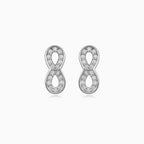 Sterling Silver Bezel-Set Infinity Stud Earrings