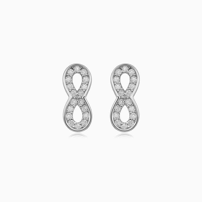 Sterling Silver Bezel-Set Infinity Stud Earrings