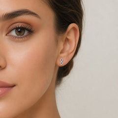 Sterling Silver Bezel-Set Infinity Stud Earrings